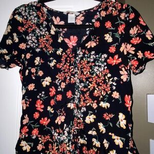 H&M floral print blouse